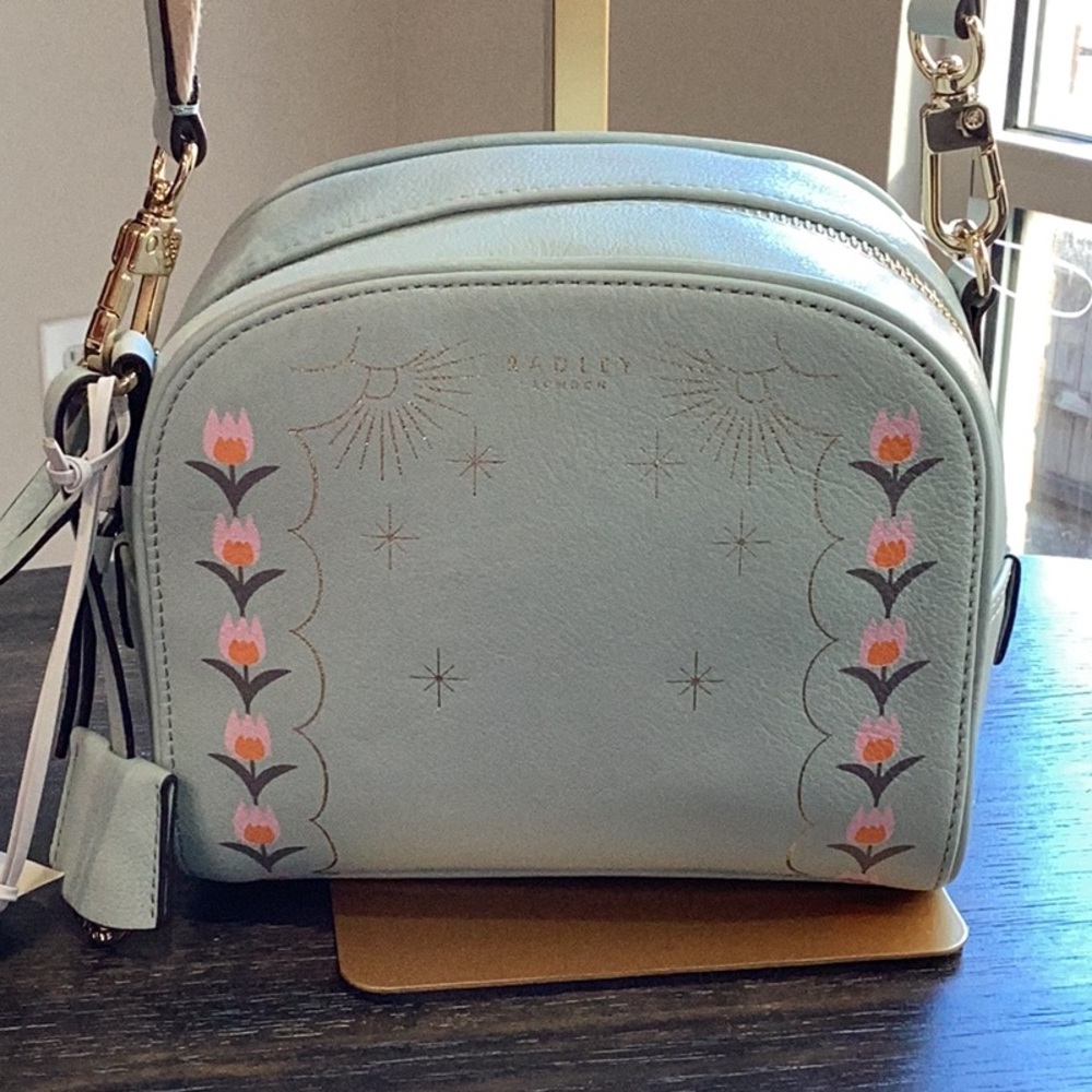 RADLEY LONDON Arden Crescent Floral Leather Mini Zip Around Crossbody